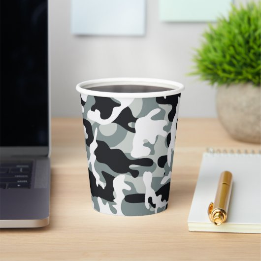 Snow Dust Camouflage Papieren Bekers (Insitu)