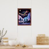 Snow Eagle Full Moon Poster (Keuken)