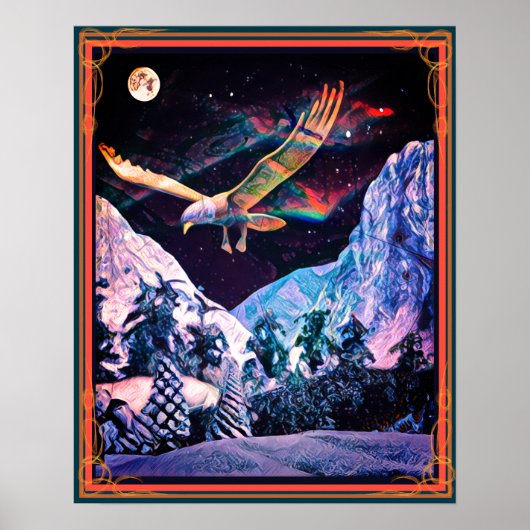 Snow Eagle Full Moon Poster (Voorkant)