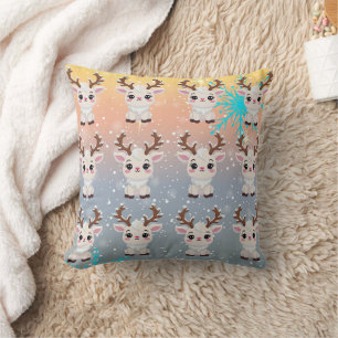 Snow Elk Schattige Kawaii Pattern Kussen