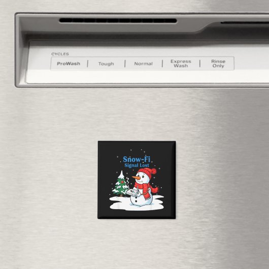 Snow-fi Signal Lost Funny Christmas Snowman Wifi Magneet (Insitu (Vaatwasser))