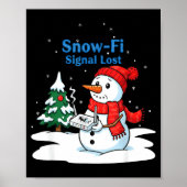 Snow-fi Signal Lost Funny Christmas Snowman Wifi Poster (Voorkant)