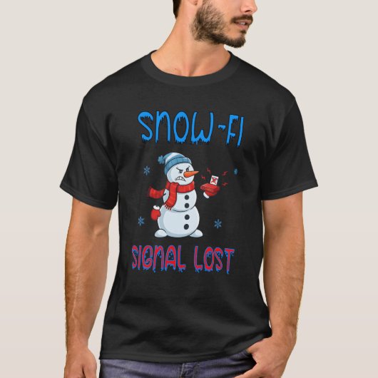 Snow-Fi Signal Lost Funny Winter T-Shirt (Devant)