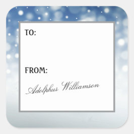 Snow Flurry Christmas Gift Label
