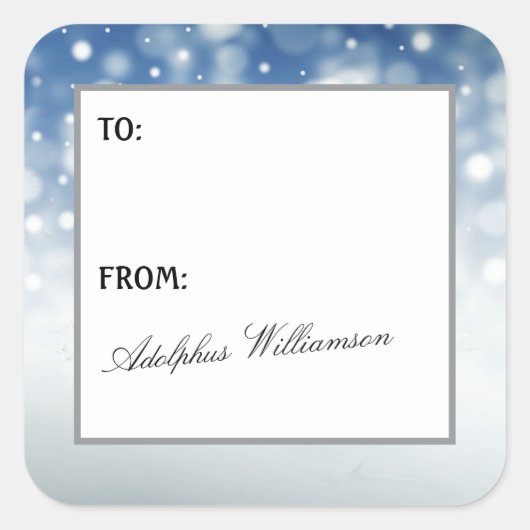Snow Flurry Christmas Gift Label (Voorkant)