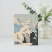 Snow fox briefkaart (Staand voorkant)
