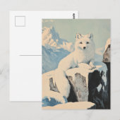 Snow fox briefkaart (Voorkant / Achterkant)