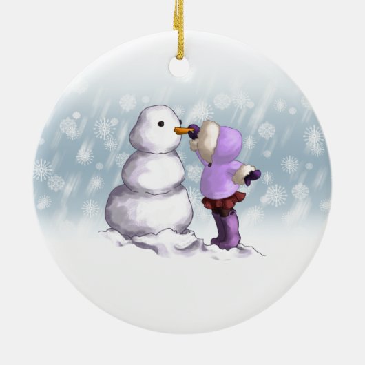 Snow Friend Keramisch Ornament (Achterkant)