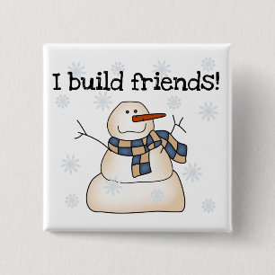 Snow Friends Tshirts en Gifts Vierkante Button 5,1 Cm
