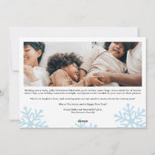 Snow Fun script vrolijk kerstgezin 5 foto's Feestdagenkaart (Achterkant)