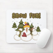 Snow Fun Twee T-shirts en cadeaus Muismat (Met muis)