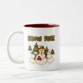 Snow Fun Twee T-shirts en cadeaus Tweekleurige Koffiemok (Links)