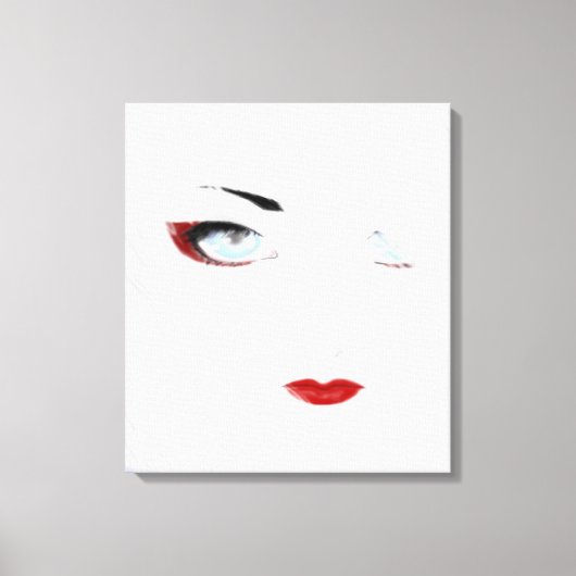 Snow Geisha Zwart en Wit Canvas Afdruk (Voorkant)