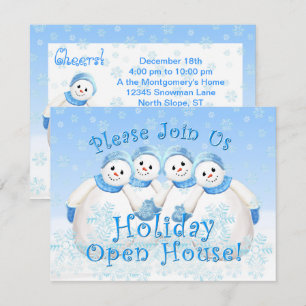 Snow Girls Holiday Open House-uitnodigingen Kaart
