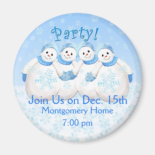 Snow Girls-kerstfeest Magneet (Voorkant)