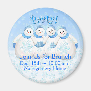 Snow Girls Kerstmis Brunch Invitation Magnet Magneet