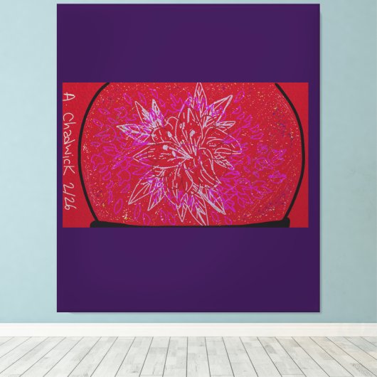 Snow Globe Beauty  Canvas Afdruk (Insitu (Houten vloer))