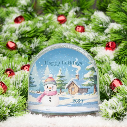 Snow globe happy holidays personalize (Noël)