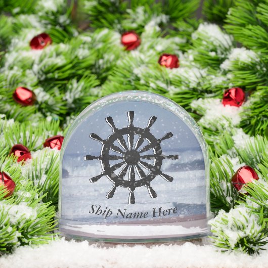 Snow Globe - Nautical Scene with Text (Noël)