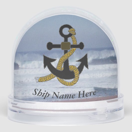 Snow Globe - Nautical Scene with Text Sneeuwbol (Achterkant)