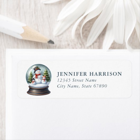 Snow Globe Return Address Labels (Insitu)
