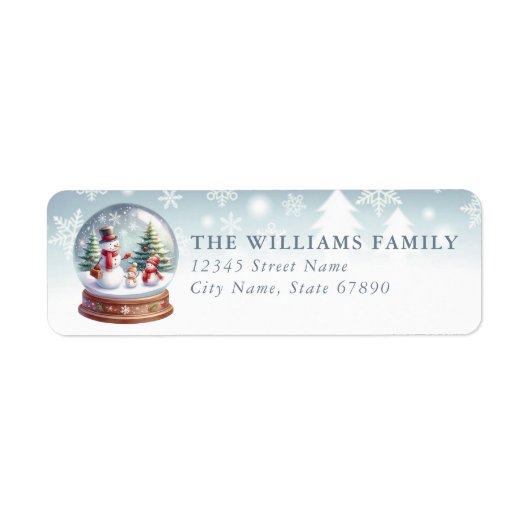 Snow Globe Return Address Labels (Voorkant)
