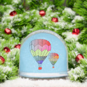 Snow Globe - Striped Hot Air Balloons (Noël)