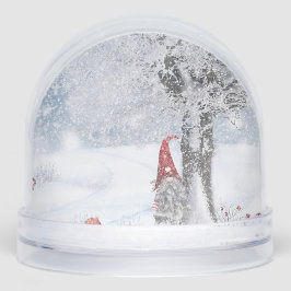 SNOW GLOBE VINTAGE GNOME IN SNOW MERRY CHRISTMAS SNEEUWBOL