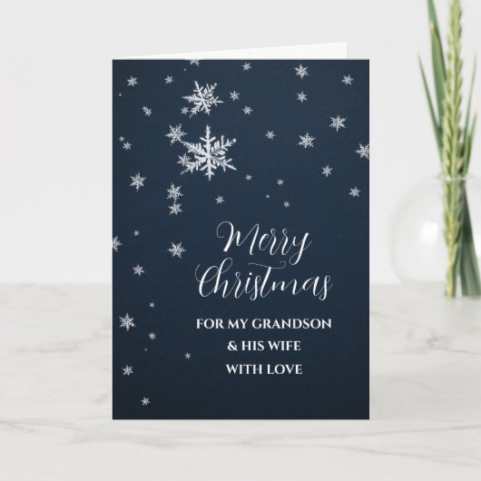 Snow Grandson et sa femme Joyeuse carte de Noël (Devant)