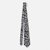 Snow Grey Leopard Print Groomsmen Punk bruiloft Stropdas (Achterkant)