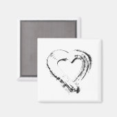 Snow Heart Magnet Magneet (Voorkant / Achterkant)