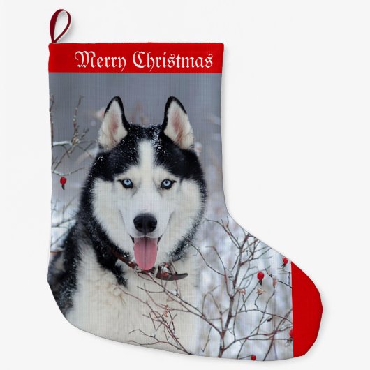 Snow Husky Grote Kerstsok (Voorkant)