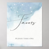 Snow in Love Blue Vrijgezellenfeest Favors Poster (Voorkant)