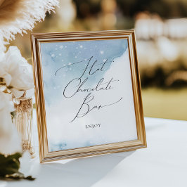 Snow in Love Blue Vrijgezellenfeest Hot Chocolate Poster