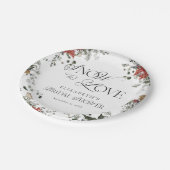 Snow in Love Elegant Winter Floral Vrijgezellenfee Papieren Bordje (Gekanteld)