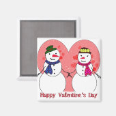 Snow in Love - Happy Valentine's Day Magneet (Voorkant / Achterkant)