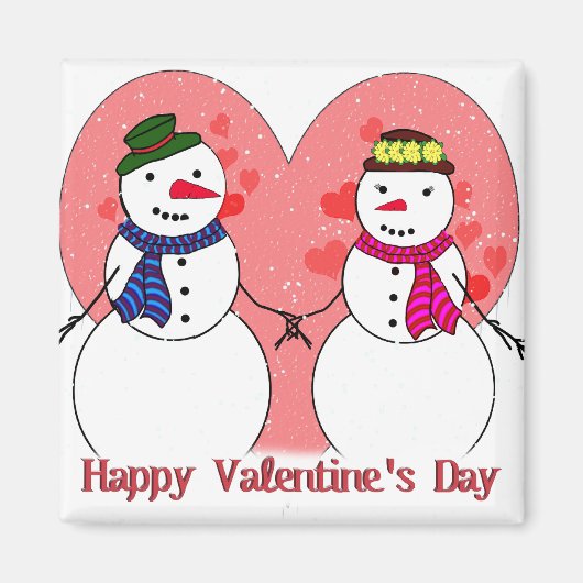 Snow in Love - Happy Valentine's Day Magneet (Voorkant)