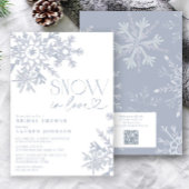 Snow in Love QR Snowflake Winter Vrijgezellenfeest Kaart