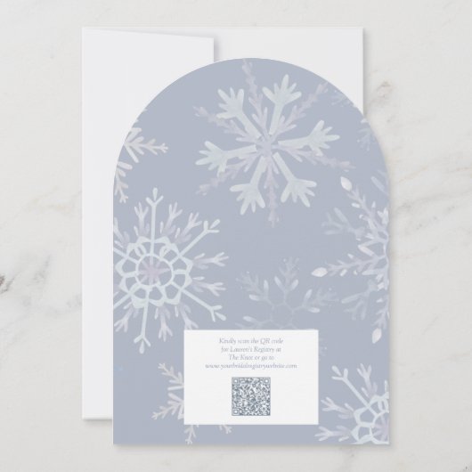 Snow in Love QR Snowflake Winter Vrijgezellenfeest Kaart (Achterkant)