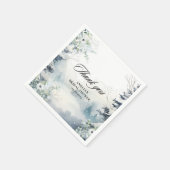 Snow in love stoffig blauw Winter Vrijgezellenfees Servet (Hoek)