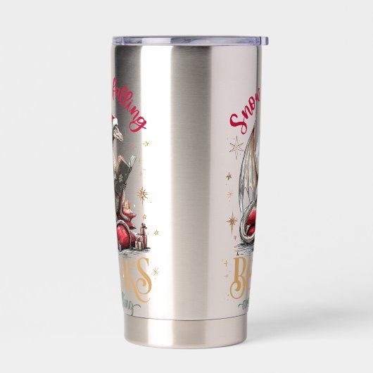 Snow Is Falling, Books Are Calling Geïsoleerde Drinkbeker (Links)