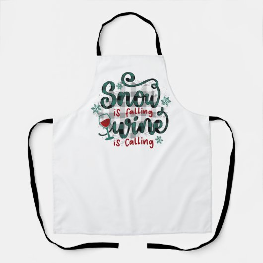 Snow is Falling Wine is Calling Christmas Apron Schort (Voorkant)