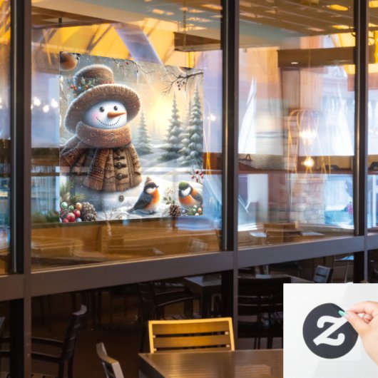 Snow Lady Window Cling Raamsticker (Restaurant Raam)