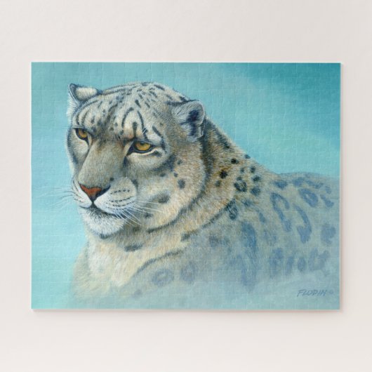 Snow Leopard, acrylverf Legpuzzel (Horizontaal)