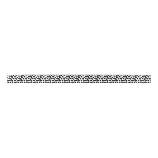 Snow Leopard Animal Print Zwart Wit Stippen Lint (Voorkant)
