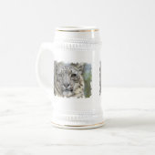 Snow Leopard Beer Stein Bierpul (Voorkant links)