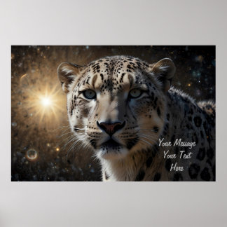 Snow Leopard Celestial Guardian Poster