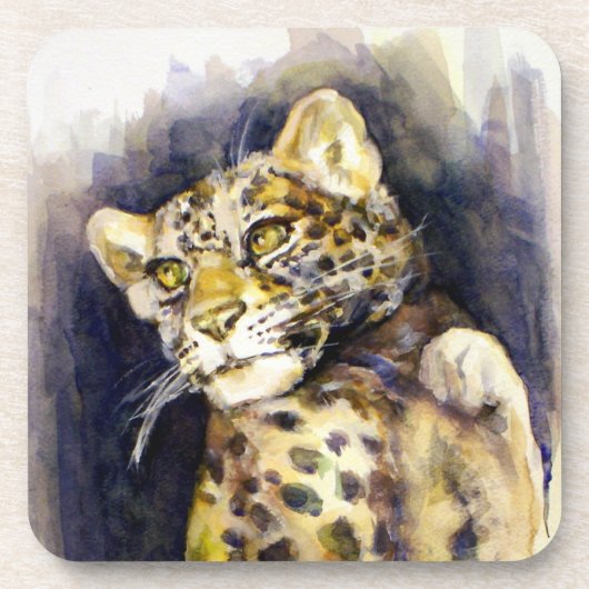 Snow Leopard Cork Onderzetter (Voorkant)