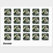 Snow Leopard Cub Vierkante Sticker (Vel)