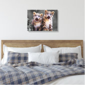 Snow Leopard Cubs Canvas Afdruk (Insitu (Slaapkamer))